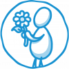 Icon: Person mit Blume